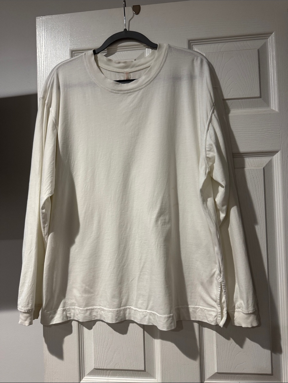 Free people Classic Long-Sleeve Crewneck Shirt - Cream size m